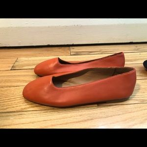NWOT Madewell Tomato Red Leather Loafers